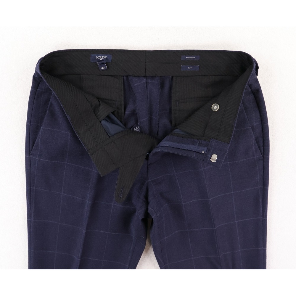 J. Crew Thompson Suit Size 36S Navy Blue Windowpane Check Wool Blend Preppy - Picture 15 of 15